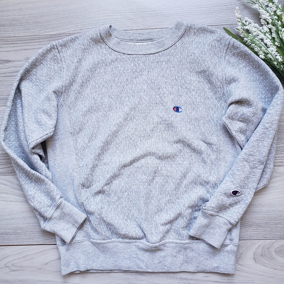 CHAMPION Crewneck Pullover grey w/ white C8 - Picture 1 of 7